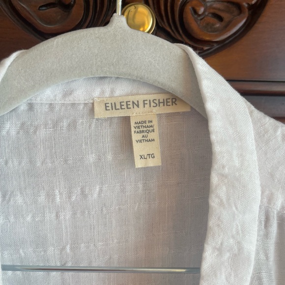 Eileen Fisher White Lightweight Linen Shirt Jacket and Straight leg pants - Picture 2 of 5